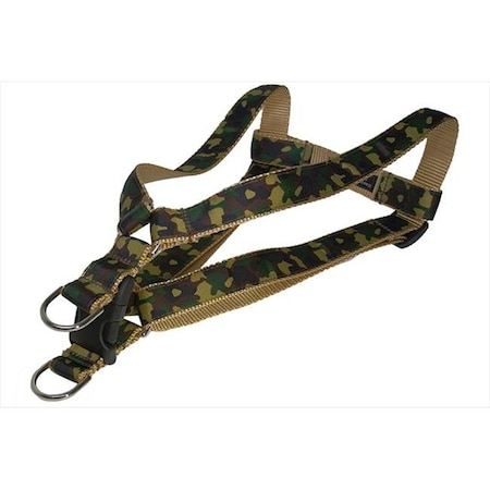CAMOUFLAGE-TAN-GRN3-H Camouflage Dog Harness - Tan & Green; Medium